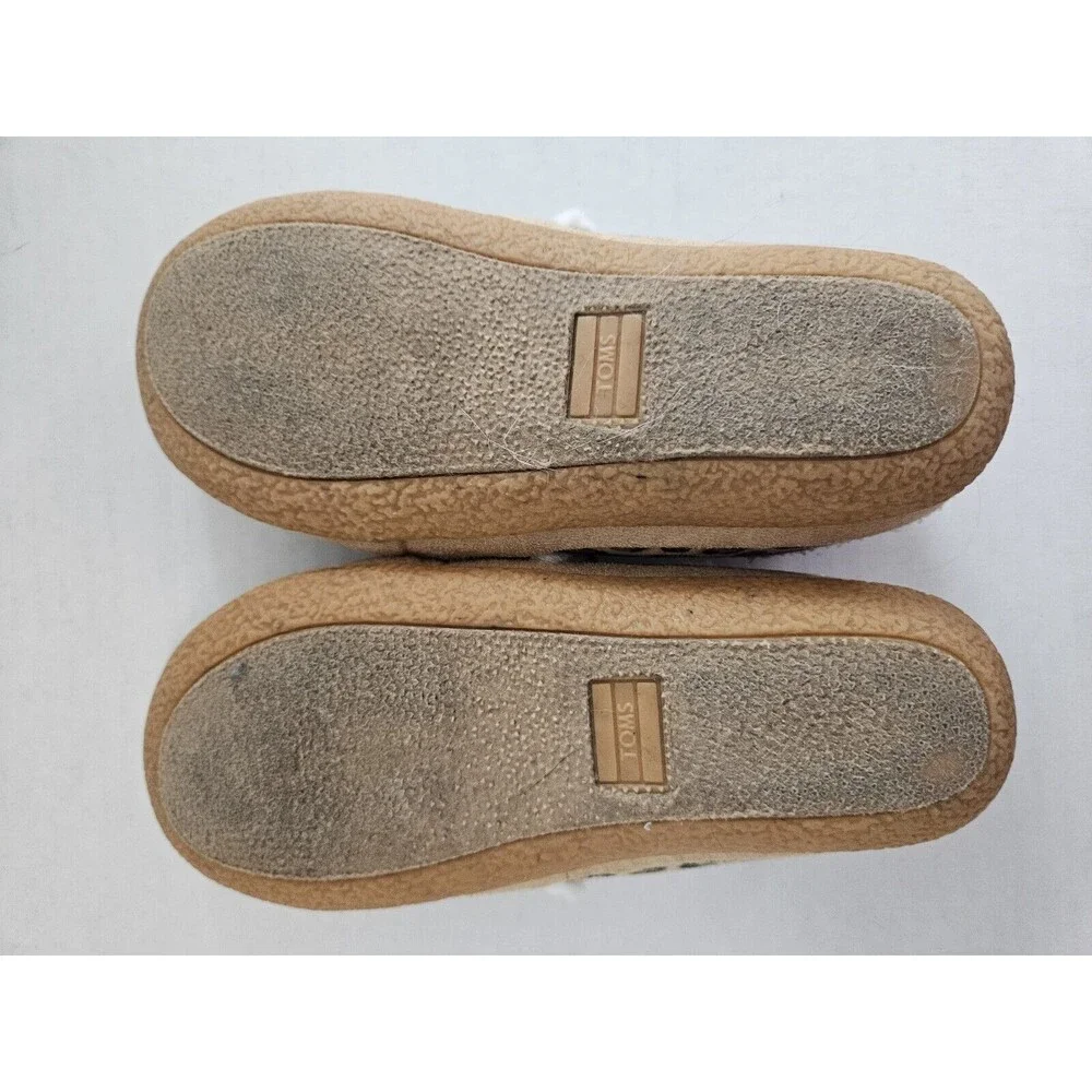 TOMS India Bootie Slipper Animal Leopard Print Faux Fur Size 4.5 Girls